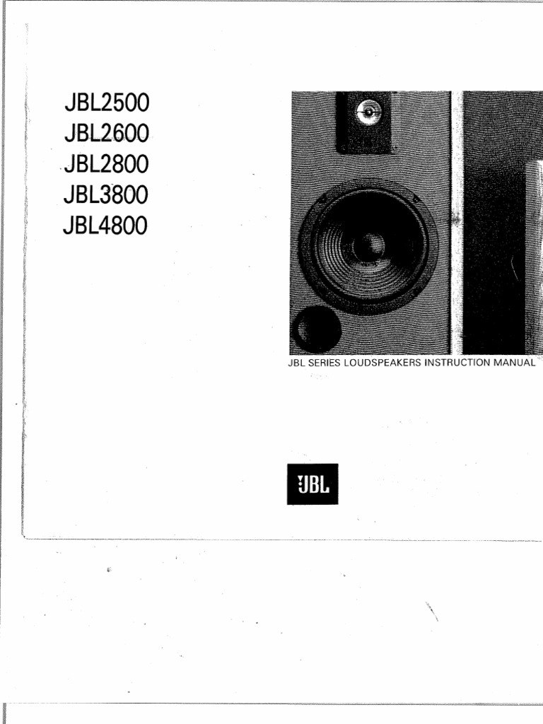JBL 2600 PDF Loudspeaker Wire