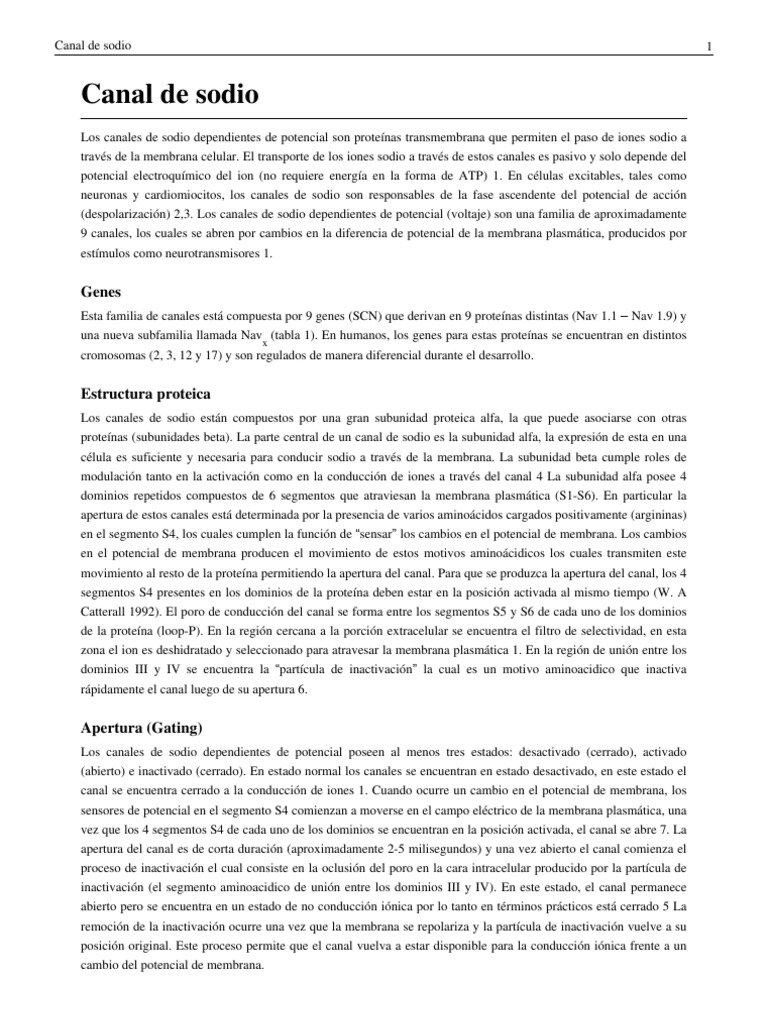 Canal de Sodio PDF Nutrientes Macromoléculas