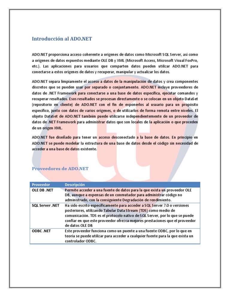 Tutorial Programacion III Introduccion Al | PDF | Active X Data Objects ...
