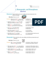 Englishforeveryone.org_PDFs_Homonyms, Homographs, Homophones - Answers