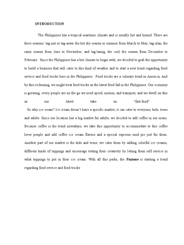 FEASIBILITY STUDY Food Truck Ice Cream