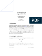 Lecture Notes On Sequent Calculus: 15-816: Modal Logic Frank Pfenning February 9, 2010