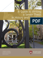 A Guide to Writing a Senior Thesis in History and Literature