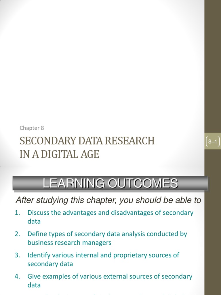 Chapter 8 Secondary Data Research | PDF | Exports | Data Mining