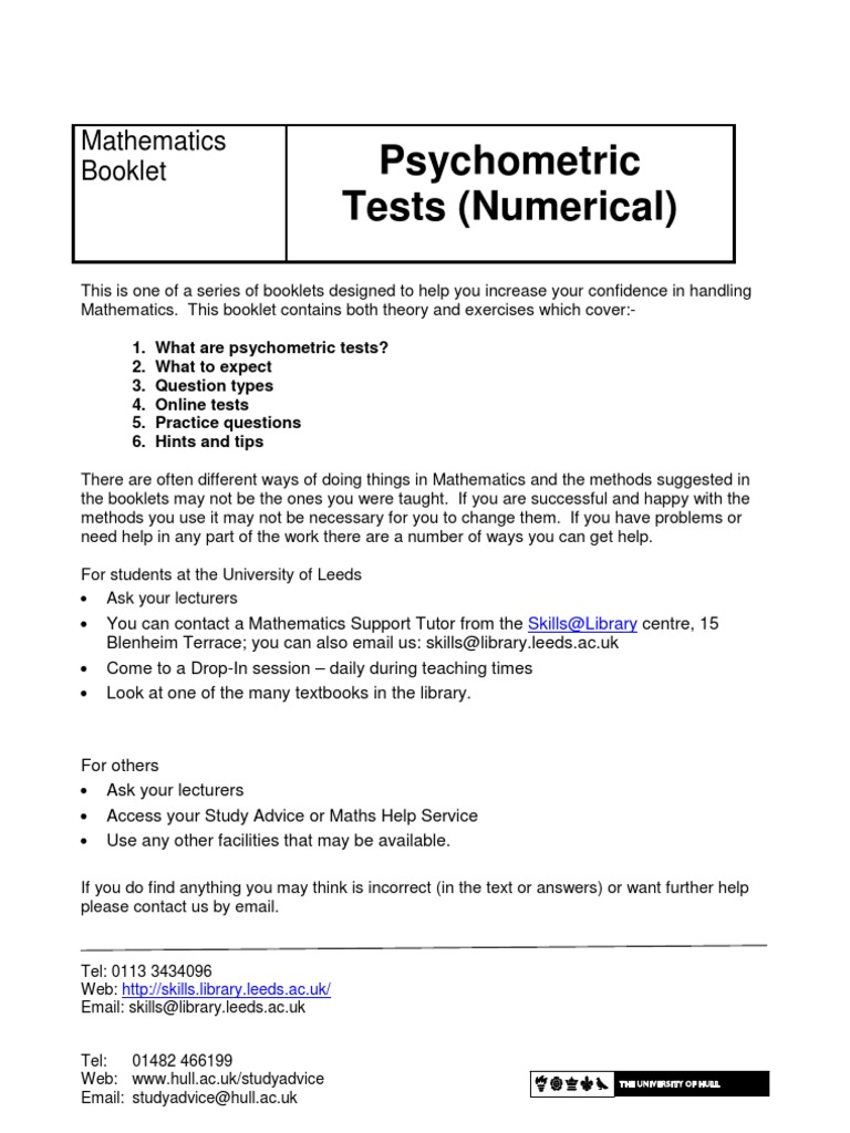 Psychometric Tests | PDF