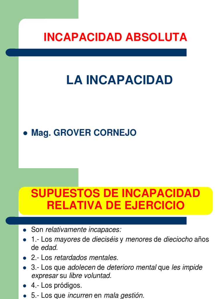Incapacidad Relativa en Derecho Civil | PDF | La dependencia de ...