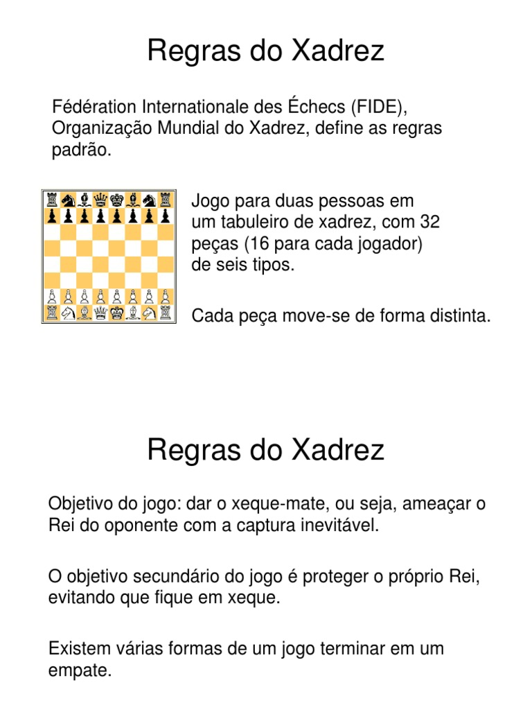 Regras Do Xadrez, PDF, Estratégia de xadrez