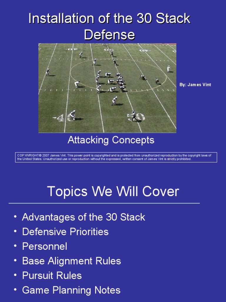 Basic Concepts of The 30 Stack Defense | PDF | American Football ...