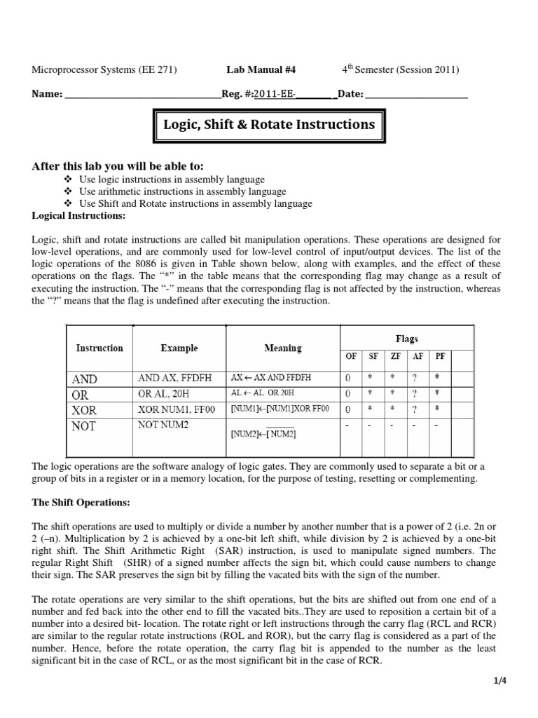 11Lab4 | Bit | Instruction Set