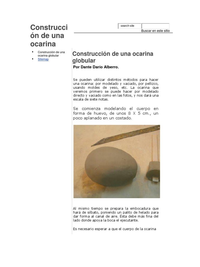 Cintura Sucio Por favor Construcción de Una Ocarina | PDF | Sonido | Entretenimiento (general)