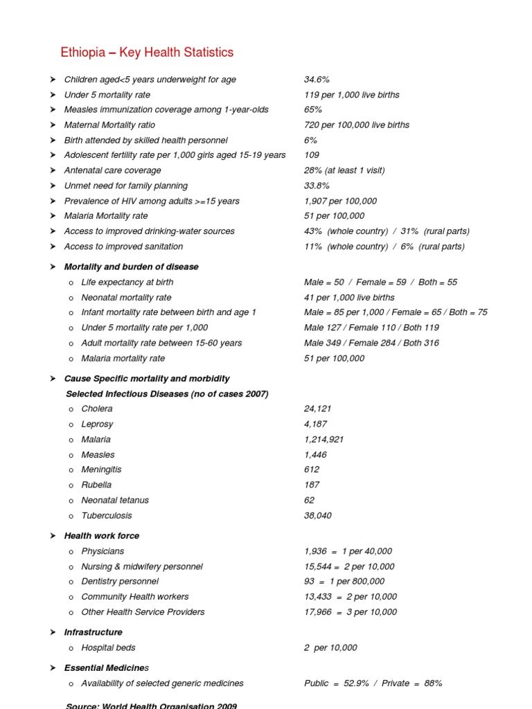 Key Health Statistics | PDF | Science & Mathematics
