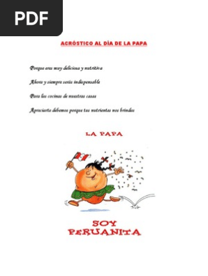 Acrostico Al Dia De La Papa Nutricion Nutrientes
