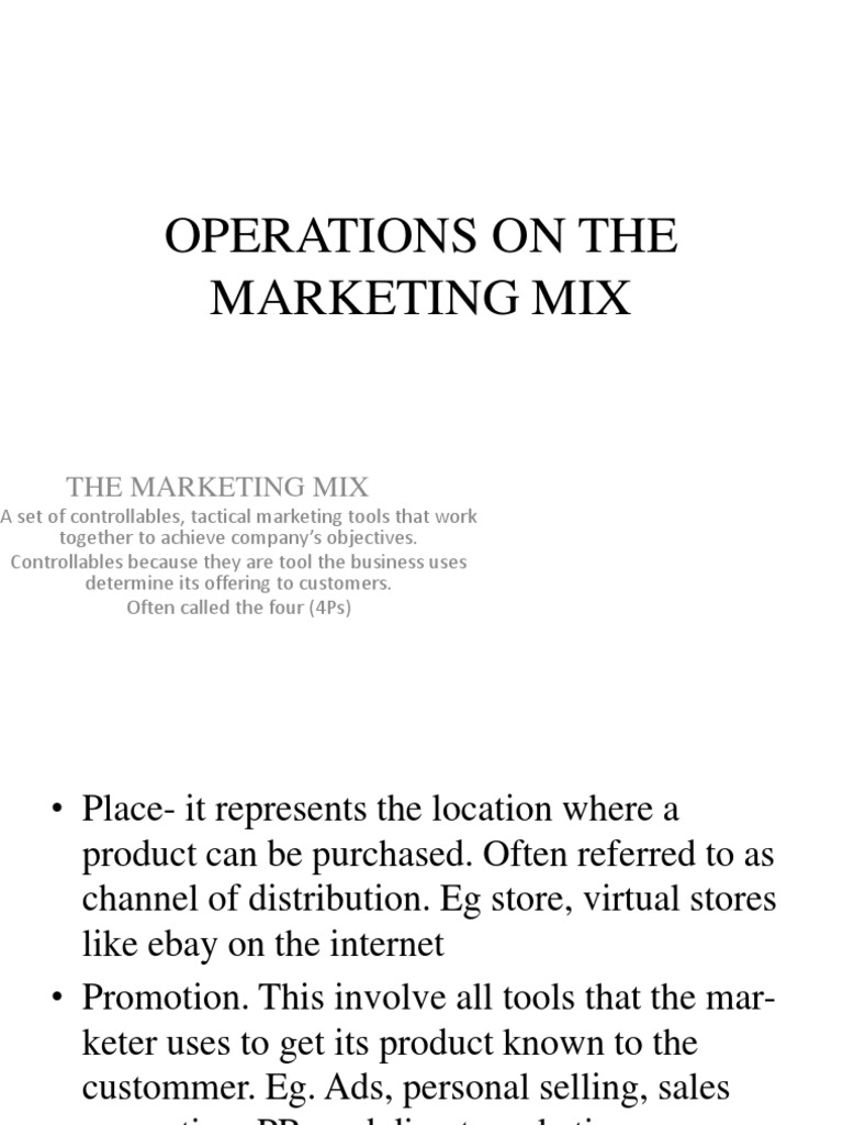 Understanding the Marketing Mix Essentials | PDF | Brand | Sales