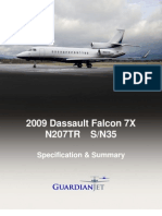 2009 Dassault Falcon 7X N207TR S/N35: Specification & Summary