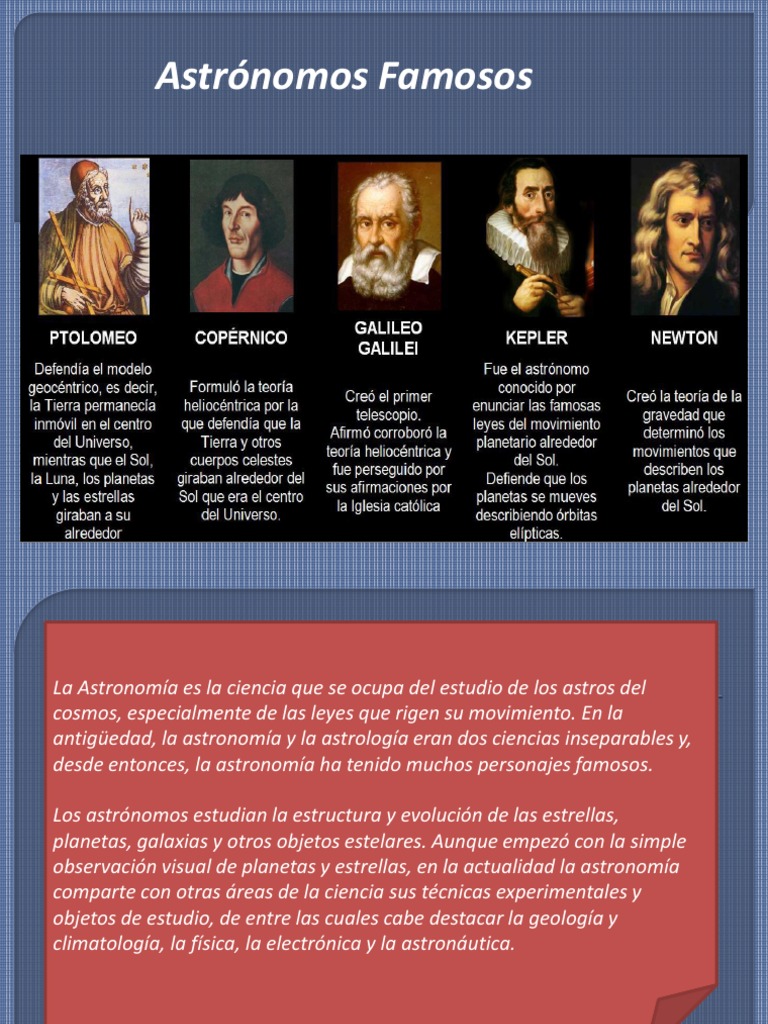 Astrónomos Famosos a lo Largo de la Historia | PDF | Heliocentrismo ...