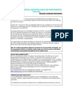 Novedades Sobre El Registro Unico de Proponentes en Colombia. Ya Esta Obsoleto. Pronto Lo Actualizare.