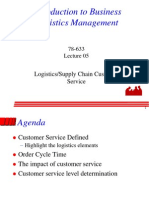 Introduction to Business Logistics Management Customer Service