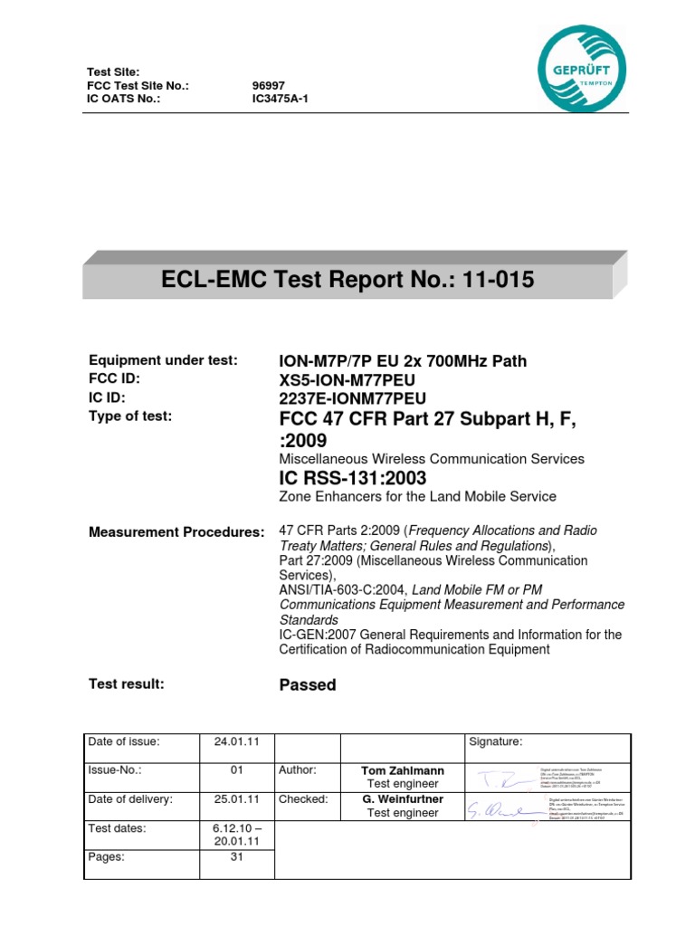 Test Report M77PEU | PDF | Bandwidth (Signal Processing) | Broadcast ...