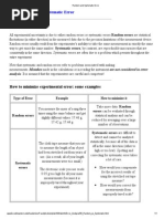 Types of Errors in Physics Explained | PDF