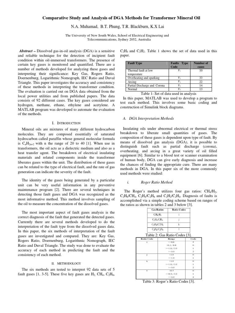 DGA Methods for Transformer Fault Analysis | PDF | Gases | Chemistry