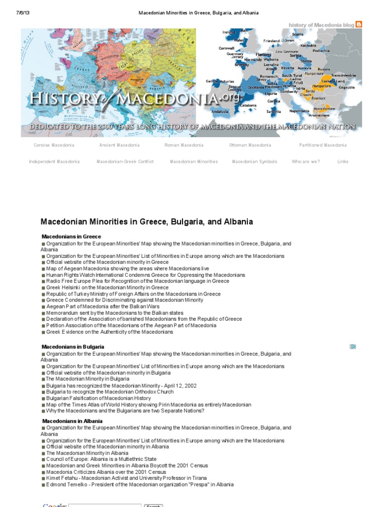 Macedonian Minorities in Greece, Bulgaria, and Albania Download Free