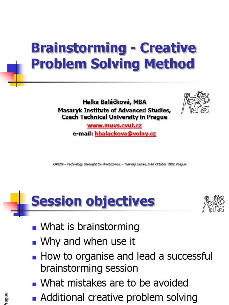 Brainstorming - Creative Problem Solving Method | Brainstorming ...