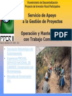 Servicio de Apoyo A La Gestión de Proyectos Operación y Mantenimiento Con Trabajo Comunitario