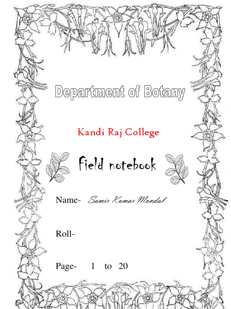 Botanical Field Notebook PDF Botany Plants