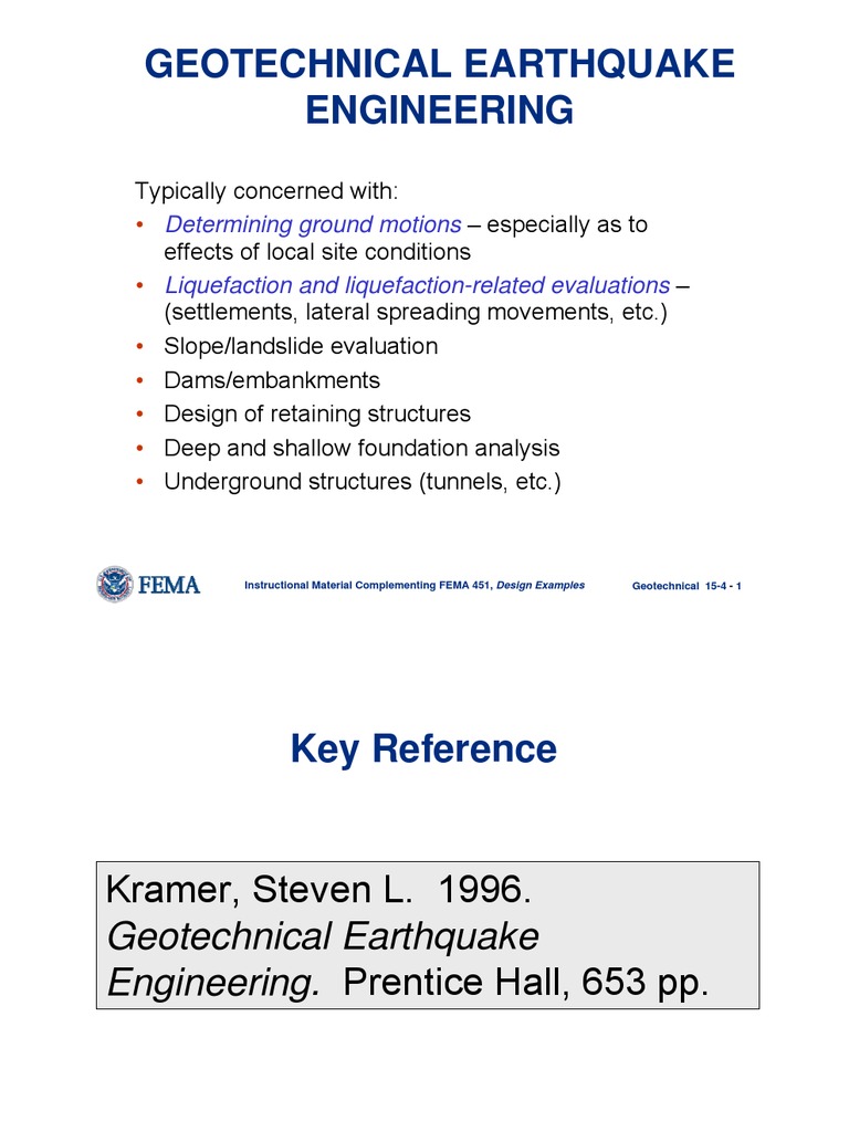 Geotechnical Earthquake Engineering Overview | PDF | Geotechnical ...