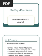 Sorting Algorithms Sorting Algorithms: Biostatistics 615/815