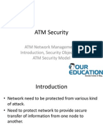 ATM Network Management: Introduction, Security Objectives, ATM Security Model