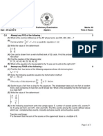 SSC Algebra Specimen Paper - II