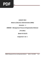 MB0038 - Management Process & Organization Behavior Assignment Semester 1