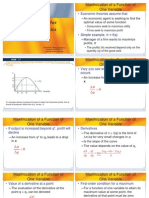 Mathematics For Microeconomics: Maximization of A Function of One Variable