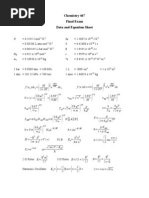 Final Equation Sheet - Physical Chemistry