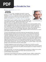 NPC Prudence Prevails For Now