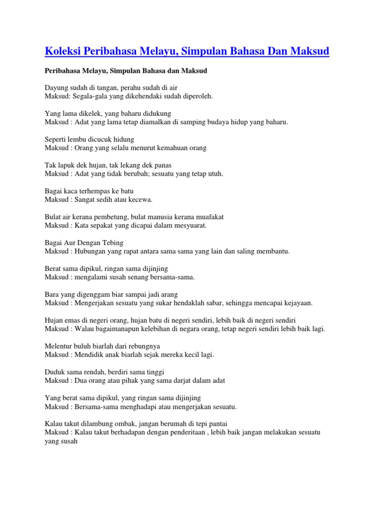 Koleksi Peribahasa Melayu Pdf