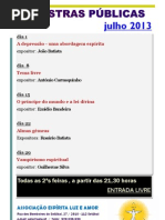 Palestras públicas julho 2013