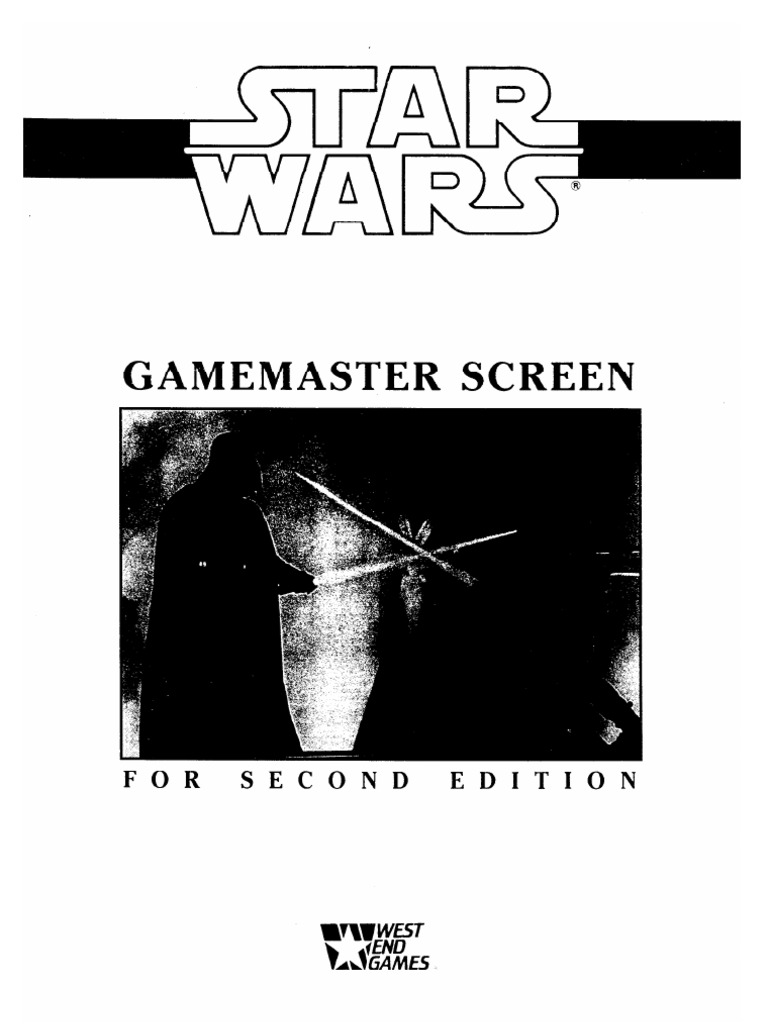 Écran De MJ Star Wars D6 - Matériel De Campagne - Jeu De Rôle - Occasion état Correct