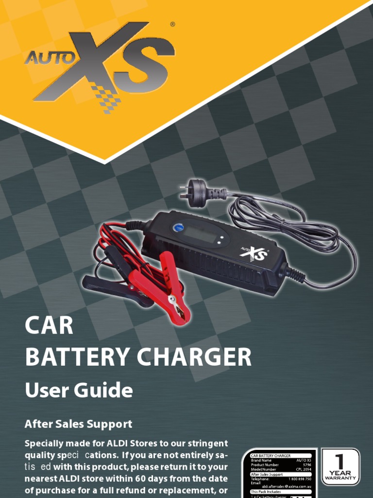 User Guide and Warranty Information for the ALDI Stores Car Battery