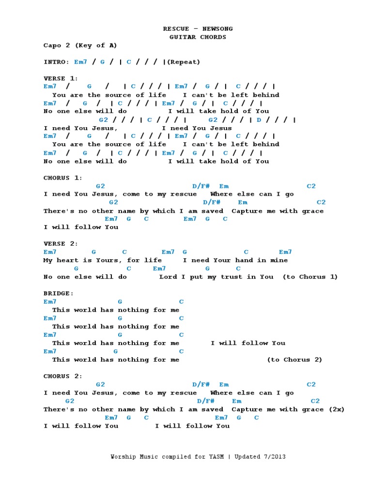 Rescue Key Of Song Structure Songs