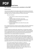 Pat Stack: The Evolution of Democratic Centralism in The SWP