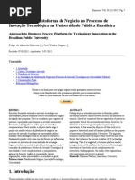 Abordagem de Plataforma de Negócio no Processo de Inovação Tecnológica na Universidade Pública Brasileira