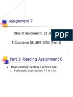Assignment 7 E-Course on IS:1893-2002 (Part I