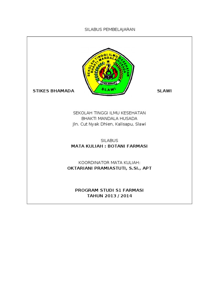 Silabus Taksonomi Tumbuhan Tinggi