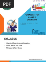 Formulas For Class X Chemistry