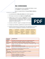 Verbos para consignas: menos de