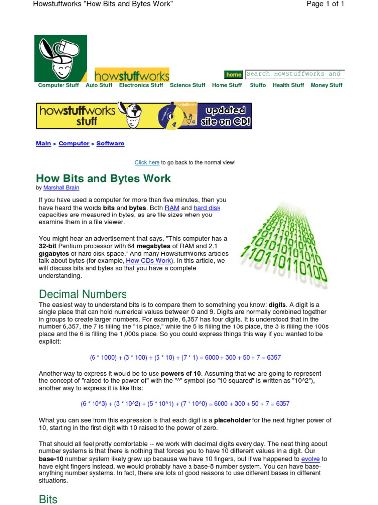 How Bits and Bytes Work | Byte | Bit
