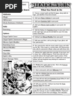 Shadowrun 5E Spellcasting Cheat Sheet | PDF | Role Playing Games | Gaming