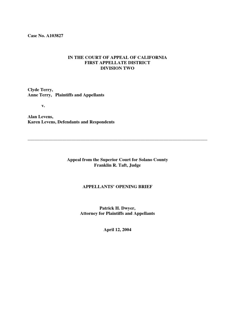 Opening Brief CA Court of Appeal | PDF | Discovery (Law) | Due Process  Clause